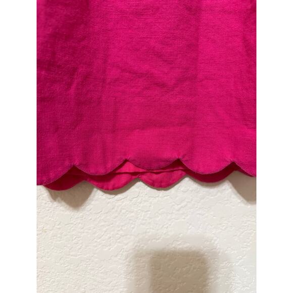J.Crew Women’s Size 14 Pink Linen Cotton Scallop Hem Skirt - Picture 2 of 5